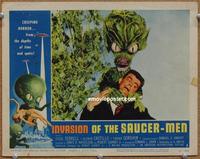 h418 INVASION OF THE SAUCER MEN movie lobby card #5 '57 best scene!