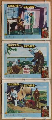 h619 RIDERS TO THE STARS 3 movie lobby cards '54 William Lundigan