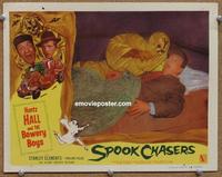 h513 SPOOK CHASERS movie lobby card '57 Huntz Hall & skull monster!