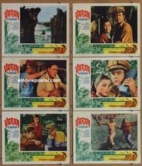 h559 VARAN THE UNBELIEVABLE 6 movie lobby cards '62 dinosaur swimming!