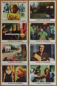 h286 VILLAGE OF THE DAMNED 8 movie lobby cards '60 George Sanders