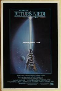 h863 RETURN OF THE JEDI one-sheet movie poster '83 George Lucas classic!