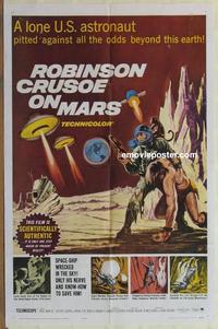 b965 ROBINSON CRUSOE ON MARS one-sheet movie poster '64 Paul Mantee