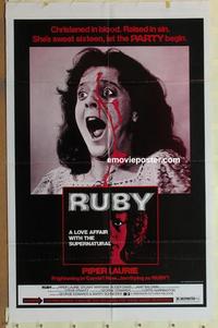 b969 RUBY one-sheet movie poster '77 Piper Laurie is terrifying!