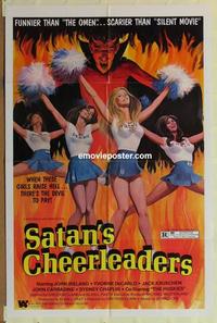 b974 SATAN'S CHEERLEADERS one-sheet movie poster '77 sexy girls & Devil!