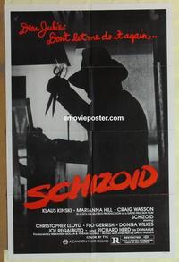 b980 SCHIZOID one-sheet movie poster '80 Klaus Kinski, Marianna Hill