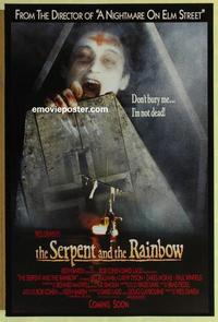 h874 SERPENT & THE RAINBOW advance one-sheet movie poster '88 Wes Craven