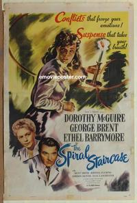 b086 SPIRAL STAIRCASE one-sheet movie poster R54 McGuire, Brent