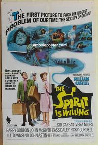 h026 SPIRIT IS WILLING one-sheet movie poster '67 sex life of ghosts!