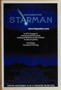h893 STARMAN advance one-sheet movie poster '84 John Carpenter, Jeff Bridges