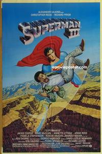 h042 SUPERMAN 3 one-sheet movie poster '83 Chris Reeve, Richard Pryor