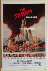 h046 SWARM one-sheet movie poster '78 Irwin Allen, wild bee attack!