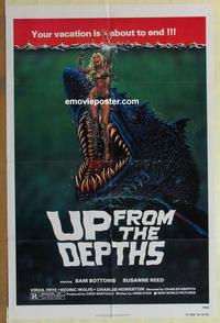 h088 UP FROM THE DEPTHS one-sheet movie poster '79 underwater horror!