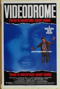 h919 VIDEODROME one-sheet movie poster '83 David Cronenberg, James Woods