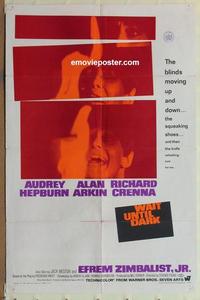 h098 WAIT UNTIL DARK one-sheet movie poster '67 blind Audrey Hepburn!
