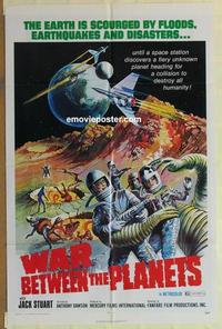 h099 WAR BETWEEN THE PLANETS one-sheet movie poster '71 Italian sci-fi!