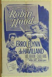 c044 ADVENTURES OF ROBIN HOOD one-sheet movie poster R56 Errol Flynn