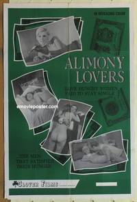 c062 ALIMONY LOVERS one-sheet movie poster '68 love hungry divorced women!