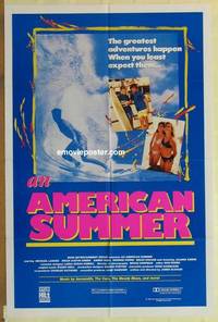 c084 AMERICAN SUMMER one-sheet movie poster '91 great surfing image!