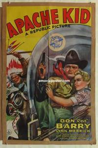 c105 APACHE KID one-sheet movie poster '41 Don Red Barry