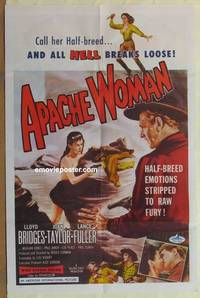 c108 APACHE WOMAN one-sheet movie poster '55 Lloyd Bridges, bad cowgirl!
