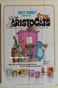 c112 ARISTOCATS one-sheet movie poster '71 Walt Disney feline cartoon!