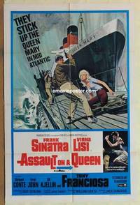 c118 ASSAULT ON A QUEEN one-sheet movie poster '66 Frank Sinatra, Lisi