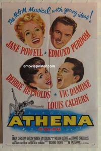 c121 ATHENA one-sheet movie poster '54 Jane Powell, Debbie Reynolds
