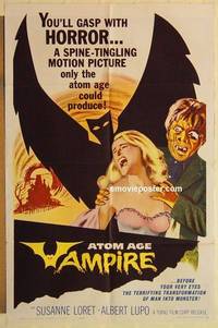 c122 ATOM AGE VAMPIRE one-sheet movie poster '63 terrifying man monster!