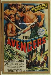 c127 AVENGERS one-sheet movie poster '49 John Carroll, Adele Mara
