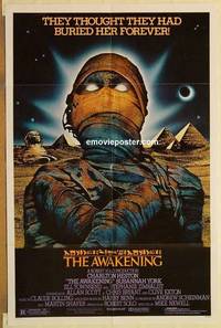 c128 AWAKENING one-sheet movie poster '80 Charlton Heston, Egypt!