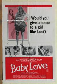 c131 BABY LOVE one-sheet movie poster '69 bad girl teen sexploitation!