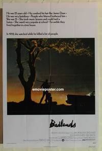 c138 BADLANDS one-sheet movie poster '74 Terrence Malick, Martin Sheen