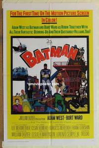 c146 BATMAN one-sheet movie poster '66 Adam West, Ward, DC Comics!