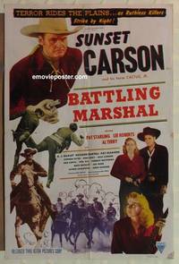 c154 BATTLING MARSHAL one-sheet movie poster '50 Sunset Carson
