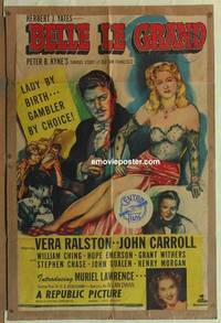 c167 BELLE LE GRANDE one-sheet movie poster '51 Vera Ralston, Carroll