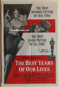 c168 BEST YEARS OF OUR LIVES one-sheet movie poster R54 Myrna Loy, March