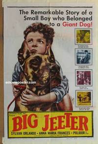 c177 BIG JEETER one-sheet movie poster '59 boy & his dog, Great Dane!