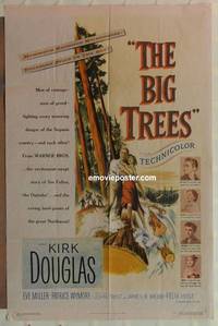 c180 BIG TREES one-sheet movie poster '52 Kirk Douglas, Eve Miller