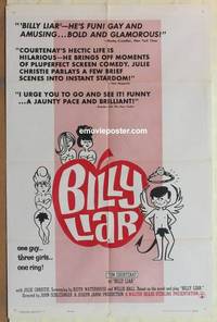 c188 BILLY LIAR one-sheet movie poster '64 Courtenay, early Julie Christie!