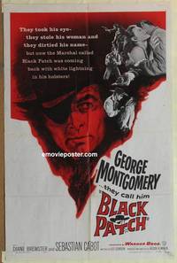 c197 BLACK PATCH one-sheet movie poster '57 one-eyed George Montgomery!