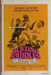 c207 BLAZING SADDLES int'l one-sheet movie poster '74 classic Mel Brooks!