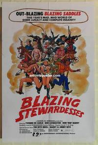 c208 BLAZING STEWARDESSES one-sheet movie poster '74 sexy Gray Morrow art!