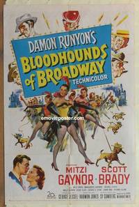 c215 BLOODHOUNDS OF BROADWAY one-sheet movie poster '52 Mitzi Gaynor