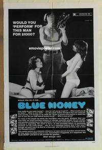 c217 BLUE MONEY one-sheet movie poster '72 would you perform for $1,000?