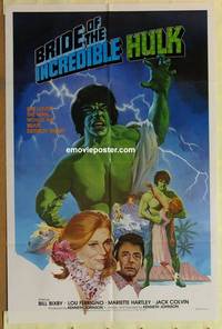 c251 BRIDE OF THE INCREDIBLE HULK one-sheet movie poster '80 Lou Ferrigno