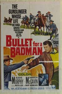 c267 BULLET FOR A BADMAN one-sheet movie poster '64 Audie Murphy