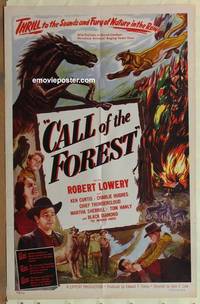 c281 CALL OF THE FOREST one-sheet movie poster '49 nature in the raw!