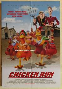 c327 CHICKEN RUN DS one-sheet movie poster '00 Nick Park claymation!