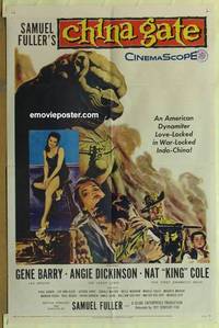 c332 CHINA GATE one-sheet movie poster '57 Sam Fuller, Angie Dickinson